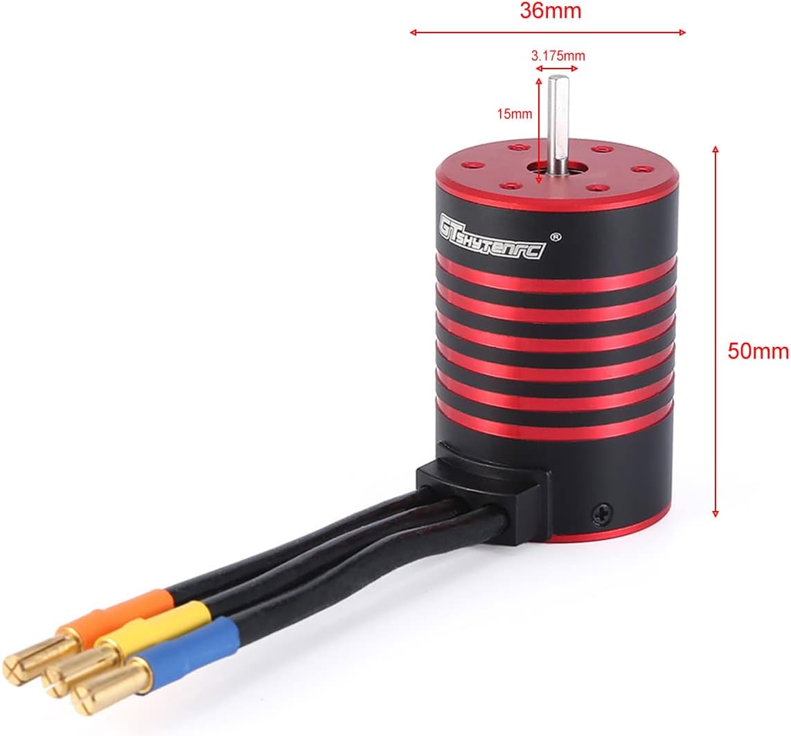 GoolRC 3650 Brushless Motor and ESC - RC Brushless Motor ESC Combo for 1/8 1/10 RC Car Toys