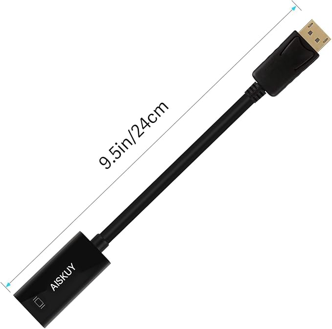 Display Port to HDMI Adapter, 4k Displayport (DP) Male to HDMI Female Converter Compatible for Desktop, Computer, Lenovo, Dell, HP, Surface, iMac
