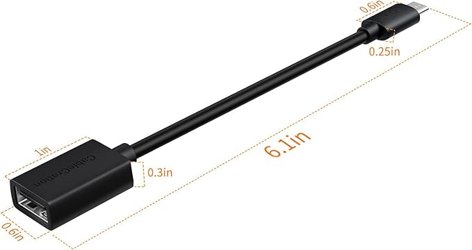 CableCreation [3 Pack] Short Micro USB OTG Cable, Micro USB to USB Female OTG Cable On The Go Adapter, Assorted by Straight, Left, Right Angle Works with Flash Drive Mouse, Keyboard, 6 Inch Black