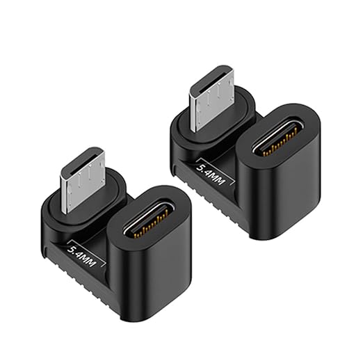 2 PCS USB C to Micro USB Charging Data Adapter Plug U Shaped Angle typeC Female to Micro USB Male 180 Degree U-Shaped Angle Down Connector 480Mbps 5V 2A for Mobile Phone. Tablet