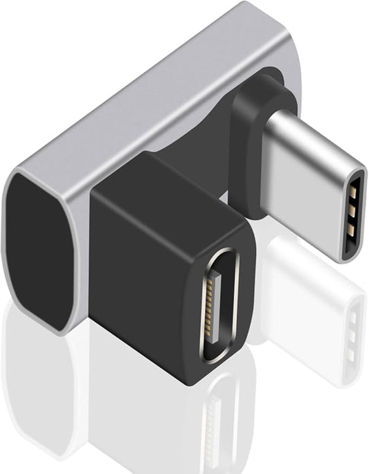 Duttek 180 Degree USB C Adapter 240W, U Shaped USB C Male to Female Adapter, 40Gbps Type C Extender Converter 8k Video Audio Display for Laptop, Switch, MacBook, Thunderbolt 4/3, 1pack