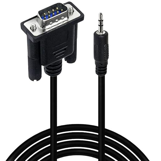 3.5mm to RS232 Serial Adapter, 1/8 Inch Plug to DB9 9 Pin Male Serial Converter Cable 1.8M/6Feet