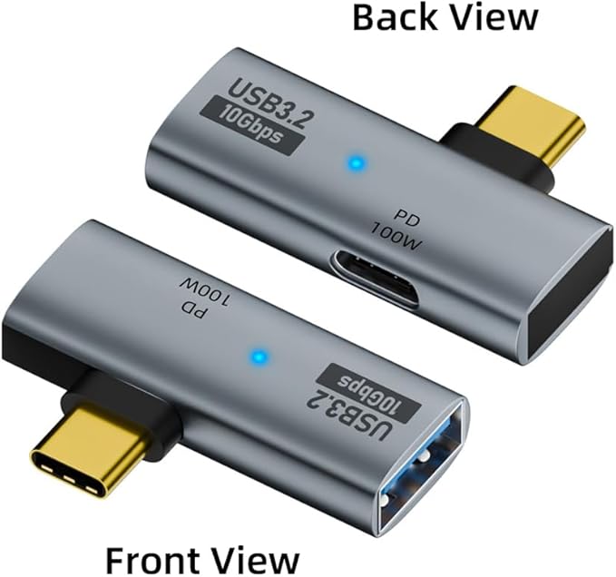 xiwai 2-in-1 USB-C Type-C to USB 3.0 Female Power Adapter with 100W Charging Port 10Gbps OTG Converter Laptop Tablet Phone