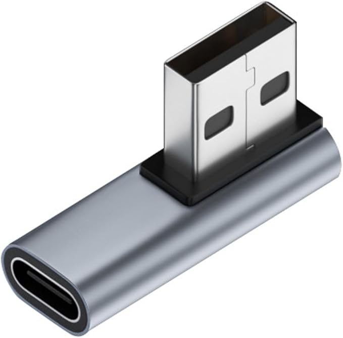 CY USB-C Type C Female Low Profile 90 Degree Right Angled to USB 3.0 A Male Data Adapter for Laptop Desktop