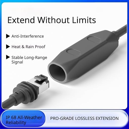 Starlink Cable Coupler for Starlink Gen 3, IP68 Waterproof Connector,Extension to RJ45 Cable Compatible for Starlink Ethernet Adapter,Plug & Play Supports Cat7-1PCS