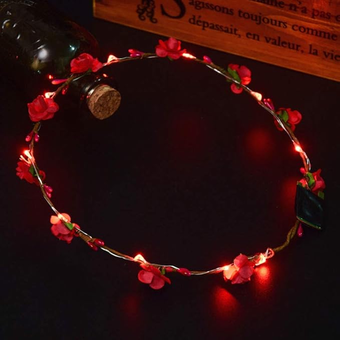 [10-Pack] LED String Lights, 6.6FT LED Moon Lights 20 Led Micro Lights On Silver Copper Wire (Batteries Include) for DIY Wedding Centerpiece, Table Decoration, Party (Red)