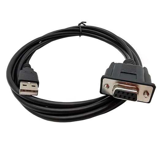 USB to RS232 Serial Adapter, USB Male to DB9 9 Pin Female Serial Converter Cable 1.8M/6Feet