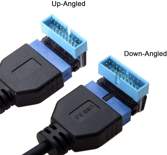 chenyang 2 Pack USB 3.0 Front Panel Header 19/20Pin Male to Female 90 Degree Angled Mainboard Header Gender Changer Connector Adapter