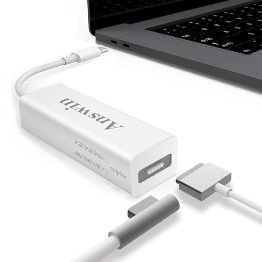 Mag-Safe to USB C Adapter, USB C to Mag-Safe 1 & 2 Charging Connector Adapter Compatible for iPhone 15, M1/M2 MacBook, MacBook Air, MacBook Pro 13'', iPad with USB Type-C