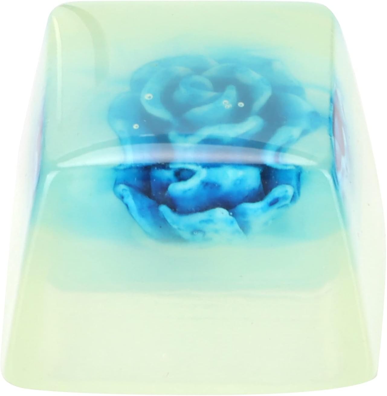 Zopsc Game Resin Keycap, Cute Custom Handmade Keycap for Game Players and Keyboard Enthusiasts (White Rose)