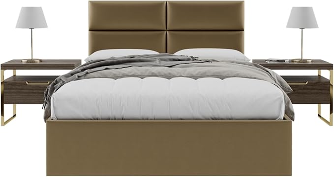 Vänt Upholstered Wall Panels - Queen/Full Size Wall Mounted Headboards - Metallic Gold - Set of 4 Panels (Each Individual Panel 30"x11.5")