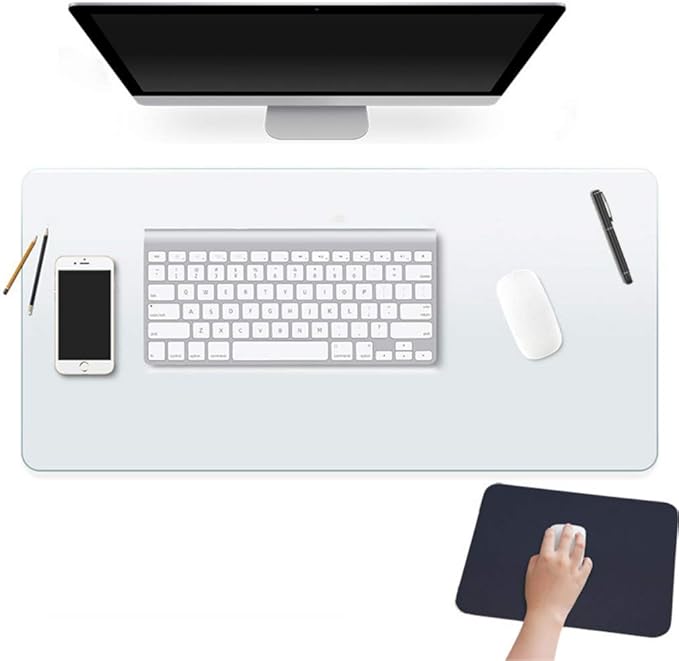Clear Plastic Office Desk Blotter Keyboard Pad Computer Mat Table Protector Tablecloth Wooden Furniture Coffee Glass End Side Top Protection Cover Waterproof Wipeable Rectangular PVC Vinyl 16 X 48 "