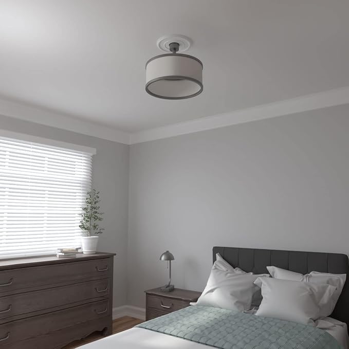 Ekena Millwork CM12BR Bradford Ceiling Medallion, 12 1/2"OD x 3 7/8"ID x 3/4"P (Fits Canopies up to 6 5/8"), Primed