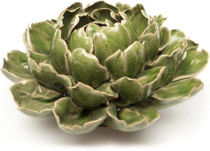 CHIVE ‘Coral’ Decorative Ceramic Flower — Beautiful & Unique Tablescape Piece — Large Floral Green Flower