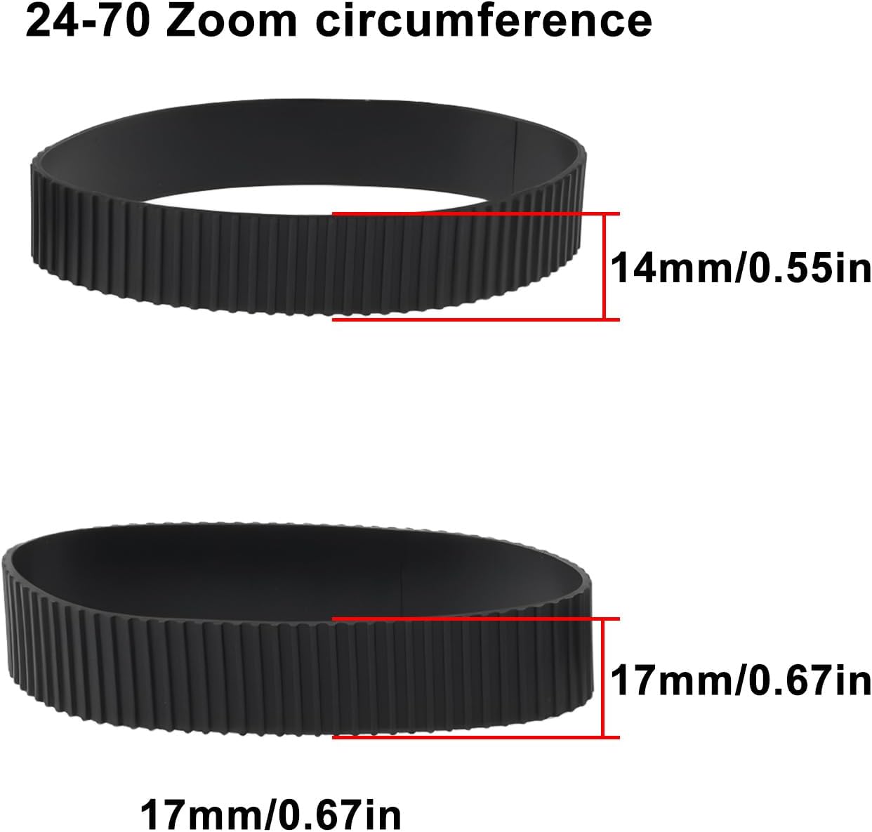 1 Set 24-70mm F/2.8 Camera Lens Zoom and Focusing Rubber Rings Compatible with Sigma DG DN Art