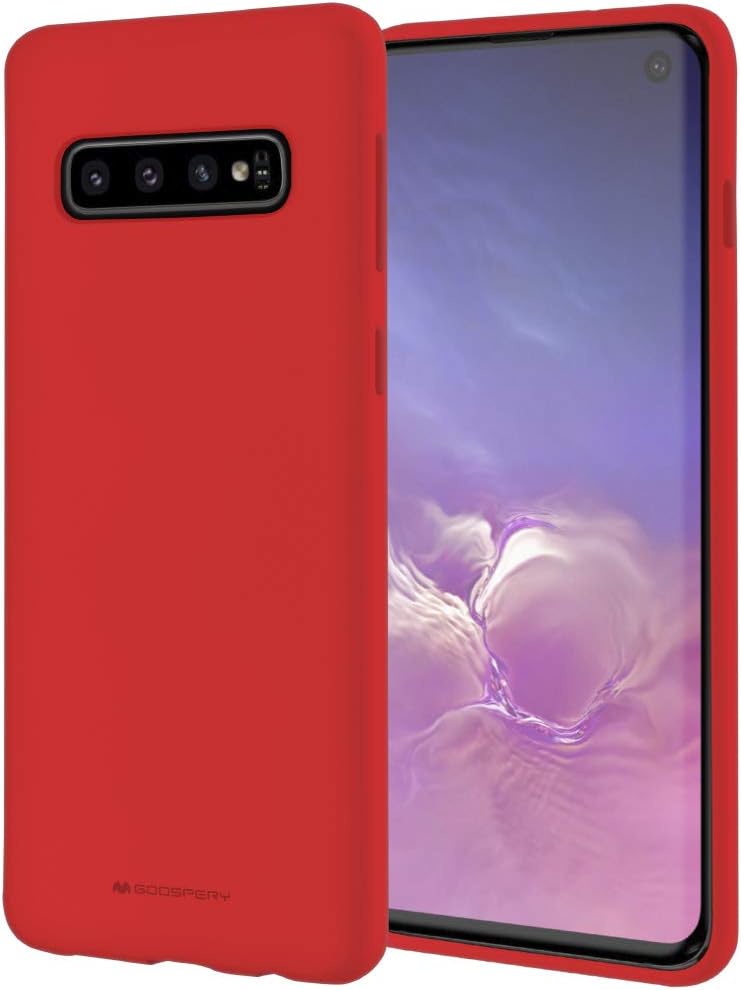GOOSPERY Soft Feeling Jelly for Samsung Galaxy S10 Case (2019) Silky Slim Bumper Cover (Red)