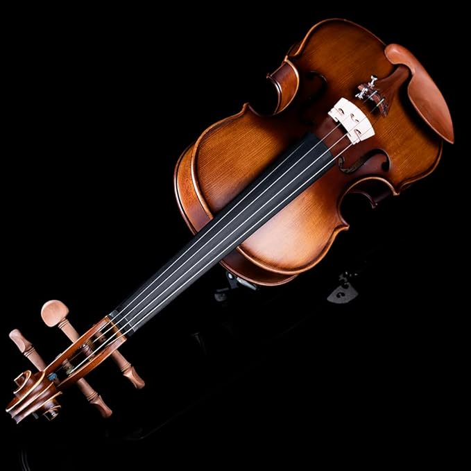 Rhythm Violin Set for Beginners,Acoustic Violins Starter Kit Package for Student,Beginners Fiddle with Hard Case, Rosin, Shoulder Rest, Bow, and Extra Strings (NATURAL, 1/4)