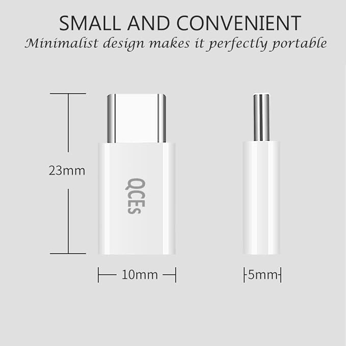 QCEs Micro USB to USB C Adapter 2Pack, Type C Adapter Fast Charging Compatible with iPhone 16/15 Pro Plus, Galaxy S24/S23, Type-C Phones, Tablets