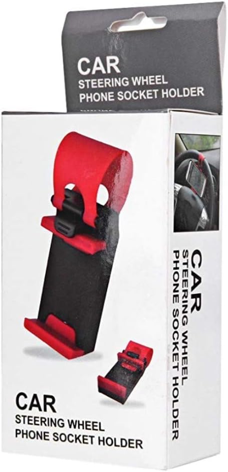 Reiko Car Steering Wheel Phone Mount - Gray, HLD07-GY, Retail Packaging
