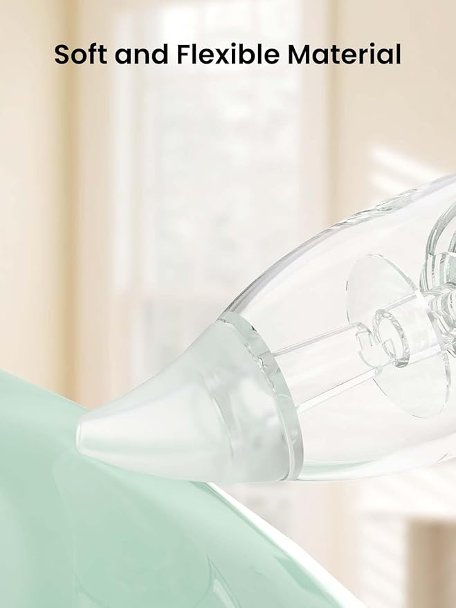 GROWNSY Nasal Aspirator for Baby with 2 Larger Suction Chambers and 6 Food-Grade Soft Silicone Tips, Grey