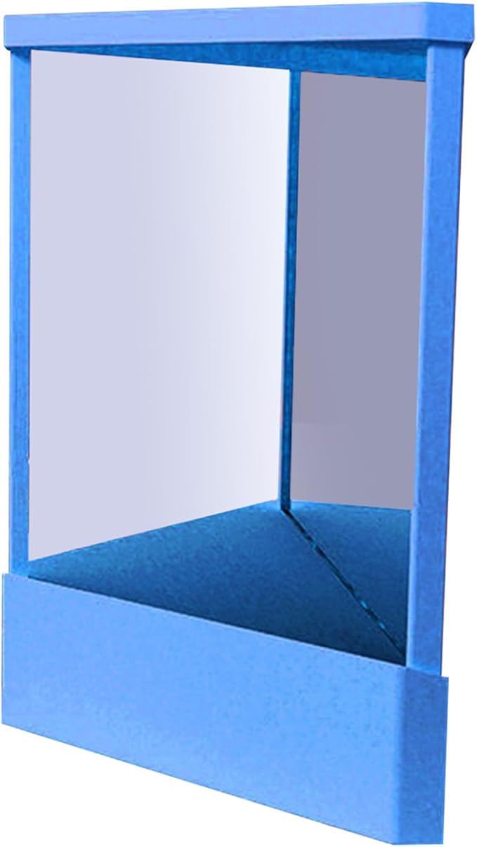 Non-Reversing Mirror, Professional Mirror Non-reversing Precision True Vanity Makeup Mirrors Non-Magnifying Tabletop Mirrors for Accurate Reflections (Blue, L)