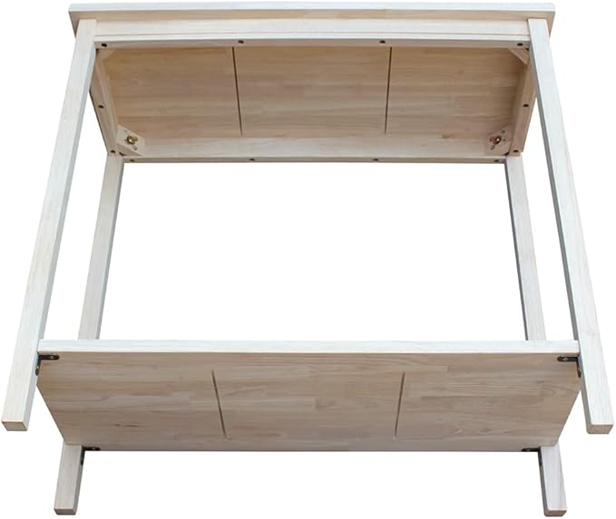 IC International Concepts, Portman Accent Table , Solid Real Wood, Sturdy Parawood, DIY, Paint/Stain Ready, Unfinished