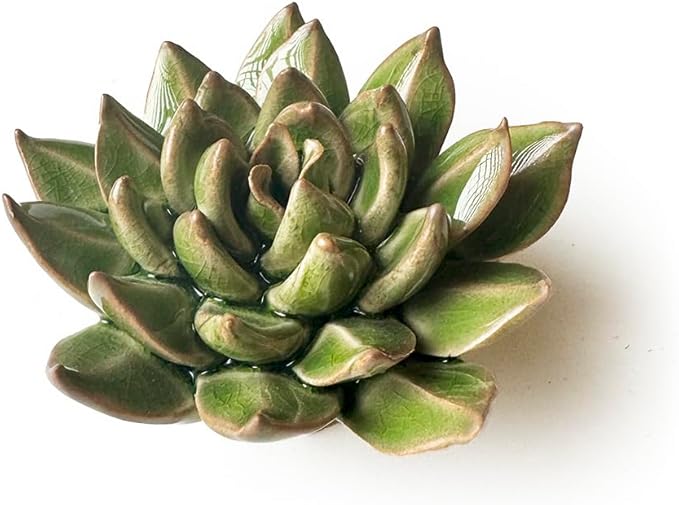 CHIVE ‘Coral’ Artificial Plant — Beautiful, Decorative Ceramic Flower — Unique Tablescape Piece — Small Set of 3 (Mint Flower, Small Green Succulent, Yellow Rose)
