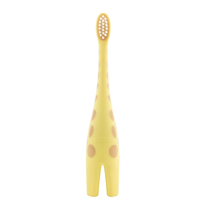 Dr. Brown's Infant-to-Toddler Training Toothbrush, Soft for Baby's First Teeth, Giraffe, 0-3 Years (Pack of 2)