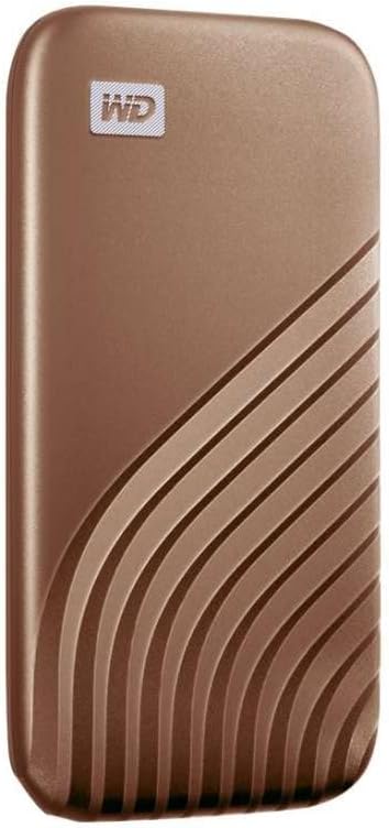 Western Digital 1TB My Passport SSD Portable External Solid State Drive, Gold, Sturdy and Blazing Fast, Password Protection with Hardware Encryption - WDBAGF0010BGD-WESN