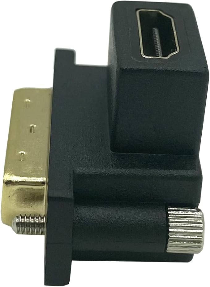 Up Angled 90 Degree DVI to HDMI Adapter, Gilded DVI Male to HDMI Female, for Computer & HDTV & Graphics Card,Projector
