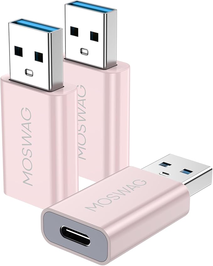 MOSWAG USB C Female to USB Male Adapter, USB C to USB Adapter Compatible with Apple MagSafe Charger, Watch Series Ultra/8/7/se, iMac, MacBook Pro, MacBook, Laptops, PC, Computers and More