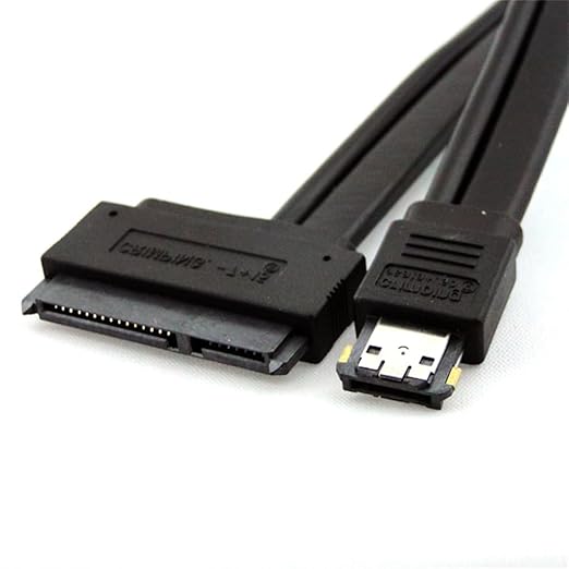 NFHK 50cm Dual Power 12V and 5V eSATAp Power ESATA USB 2.0 Combo to 22Pin SATA Cable for 2.5" 3.5" Hard Disk Drive