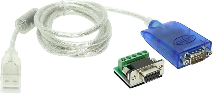 Gearmo USB to RS-485/422 Serial Adapter with FTDI Chipset, LED Indicators, 5ft Cable, ESD Protection, Supports Windows 11/10/8.1/8/7, Linux, MacOS X 10.6 and Above
