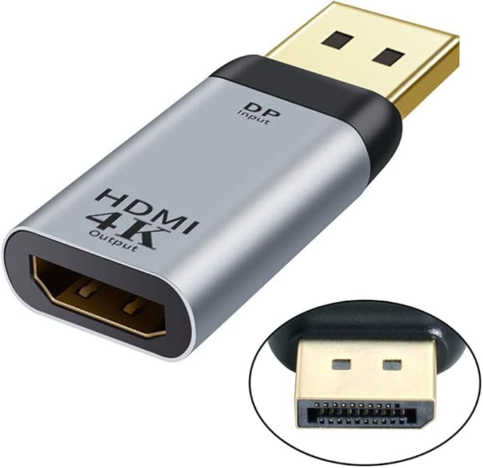 NFHK DisplayPort DP Source to HDMI Sink Displays 4K@60hz Ultra HD Converter Adapter for Laptop HDTV