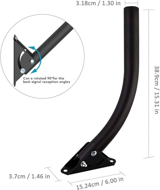 1 Antenna Mount - BY ONE Attic Adjustable Weather Proof Outdoor TV Antenna Mounting Pole Universal Mount Brackets