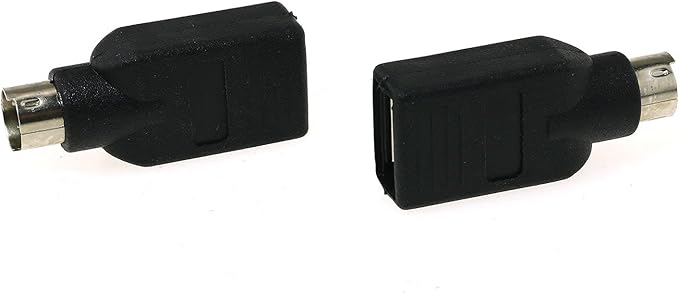 DGZZI USB to PS2 Adapter 2PCS Black USB Female to PS/2 Male Converter Adapter for Mouse and Keyboard