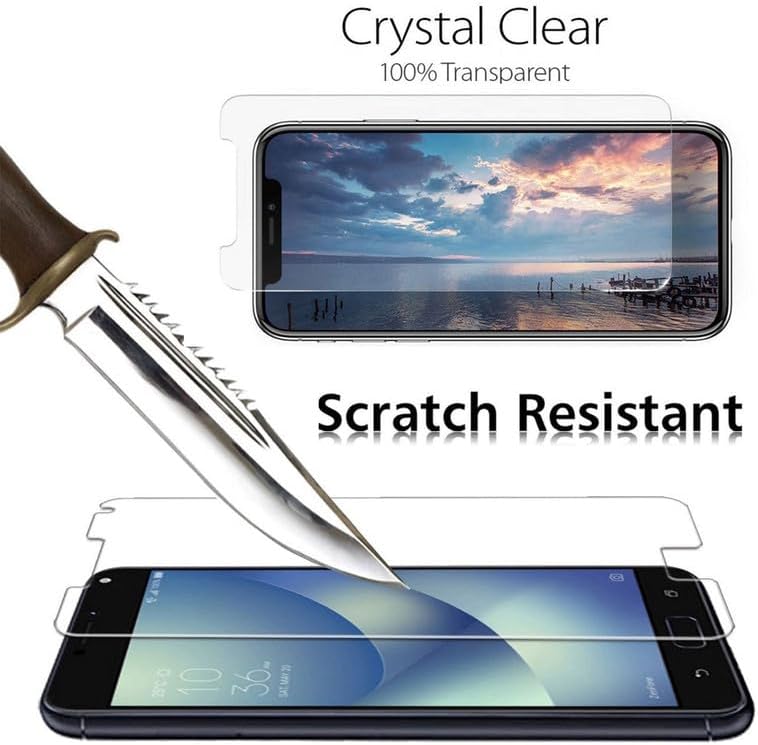 Phone Case for BLU View 4 (6.1") with 1X Tempered Glass Screen Protector, Ultra Thin Shockproof Black Soft Silicone