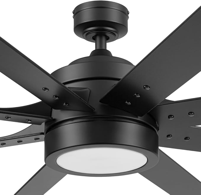 Honeywell Ceiling Fans Xerxes, 62 Inch Modern Indoor Ceiling Fan with Lights and Remote Control, Color Changing LED, 8 Dual Finish Blades, Reversible Motor - 51904-01 (Black)