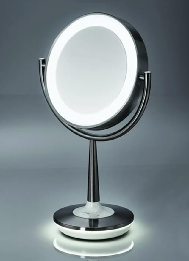 Brookstone Cordless Illuminated Makeup Mirror Silver