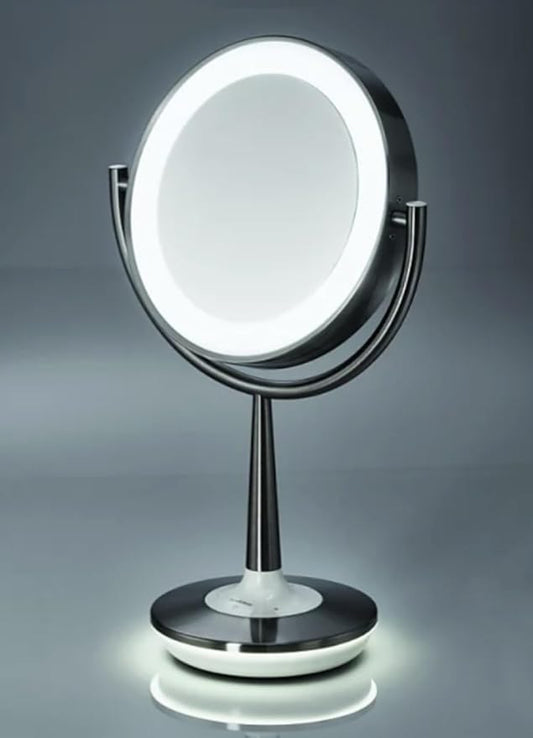 Brookstone Cordless Illuminated Makeup Mirror Silver