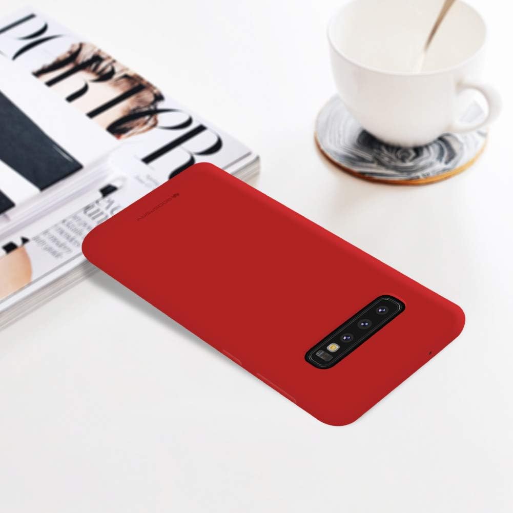 GOOSPERY Soft Feeling Jelly for Samsung Galaxy S10 Case (2019) Silky Slim Bumper Cover (Red)