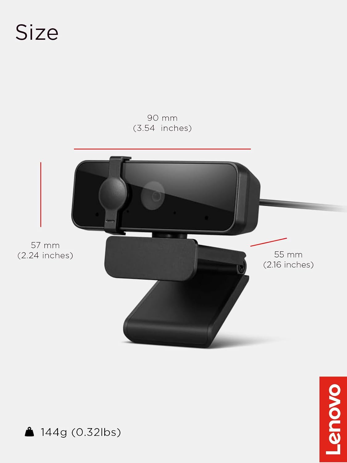 2, 1080p, 85 30 Lenovo Essential FHD Webcam Gen Full HD, Dual Microphones, Degree FOV, fps, USB-A Connection, Bulit