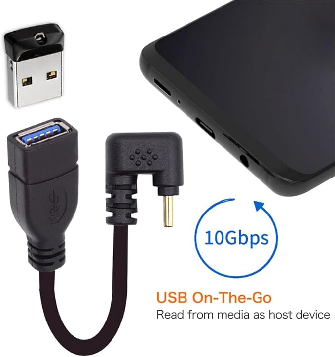 xiwai 90 Degree USB-C Type-C USB 3.1 Male to USB 3.0-A Female Adapter 10Gbps OTG Data Power Cable 30cm Opposite U Shape Back Angled