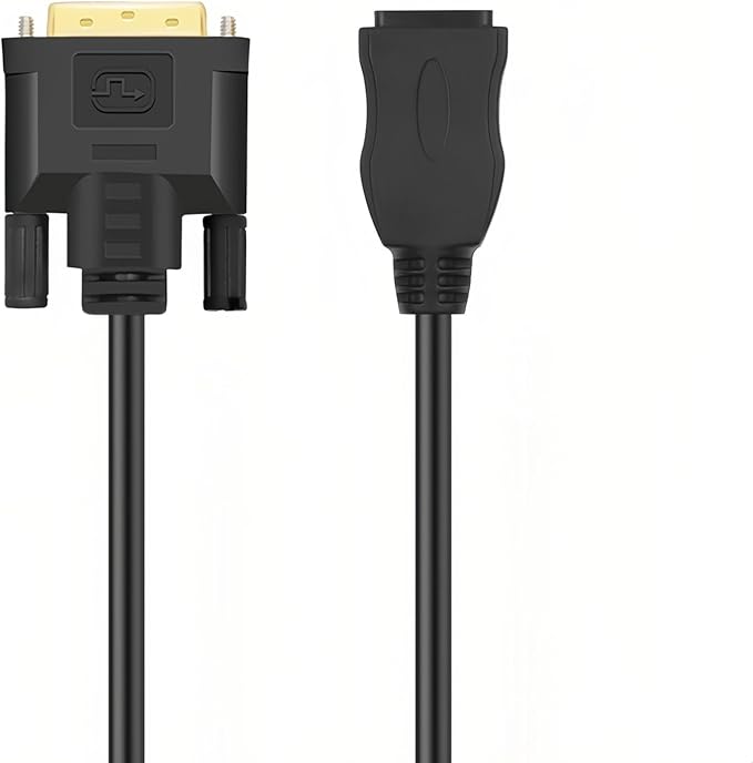 MMOBIEL HDMI to DVI Cable Adapter - Bi-Directional - Male DVI-D Dual Link to Female HDMI - Cable Converter Supports Monitor, PC, TV, Gaming, Projector - 1080p Full HD 60Hz - Gold Connector 1ft / 0.3m
