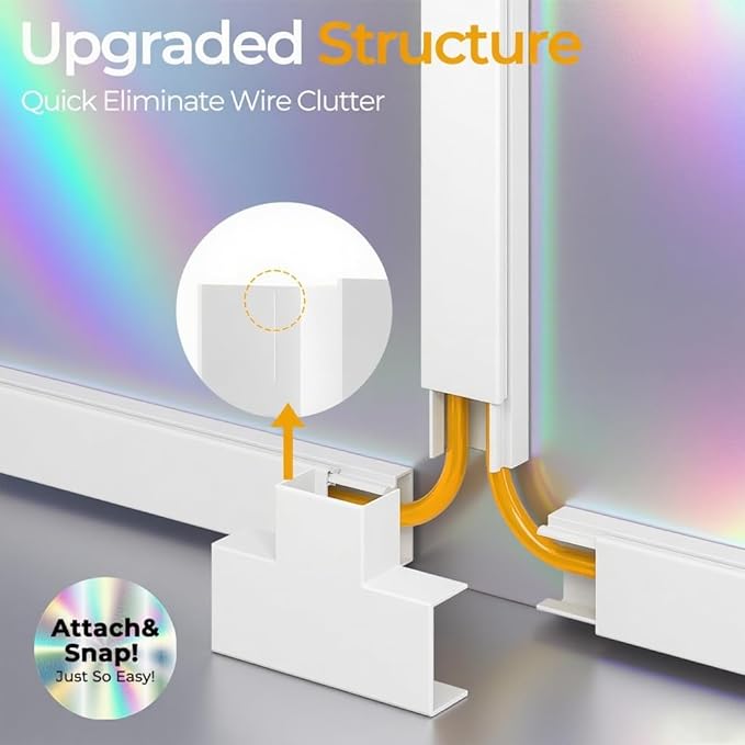 113.4in Cord Hider Kit, Cord Covers for 3-4 Wires on Wall, Self-Adhesive Tv Cable Hider, Paintable Wire Hider Wire Covers for Cords on Wall, Cable Cover Management Kit, L14.2 W1.18 H0.6in, White
