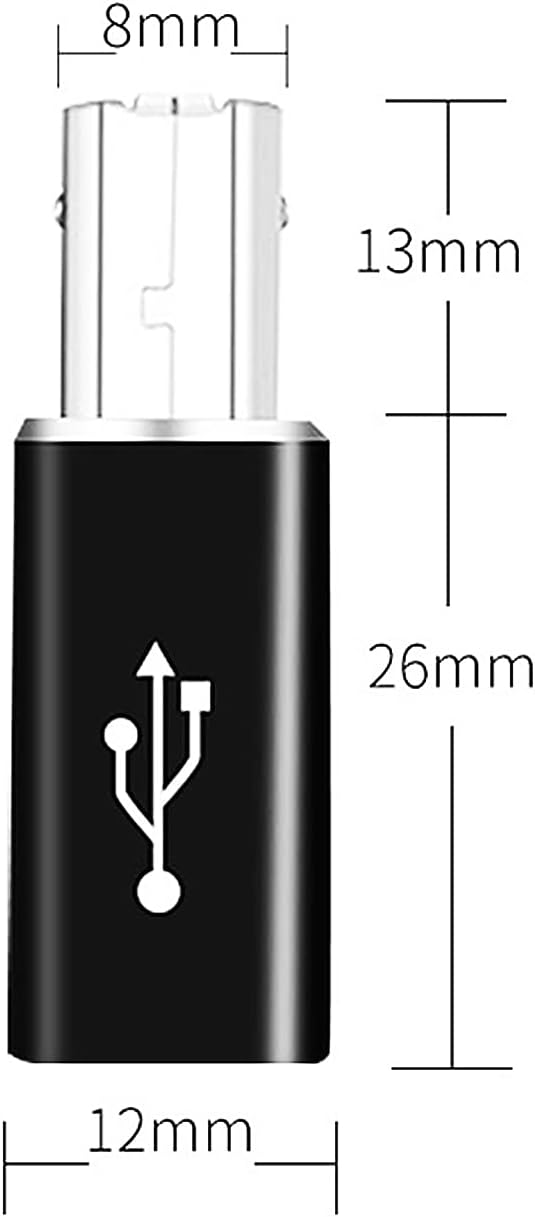 AreMe 2 Pack USB B to USB C Adapter, Type C Female to MIDI Converter Compatible with Printer, Electric Piano, Laptops and More Type-C Devices
