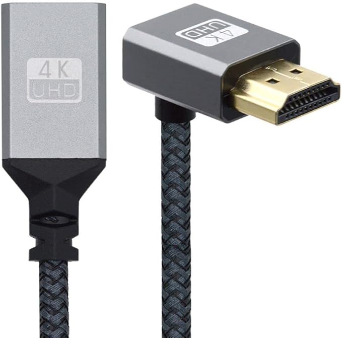 Chenyang HDMI 1.4 Cable,HDMI Type A Male to Female Extension Cable Connector 90 Degree UP Angled