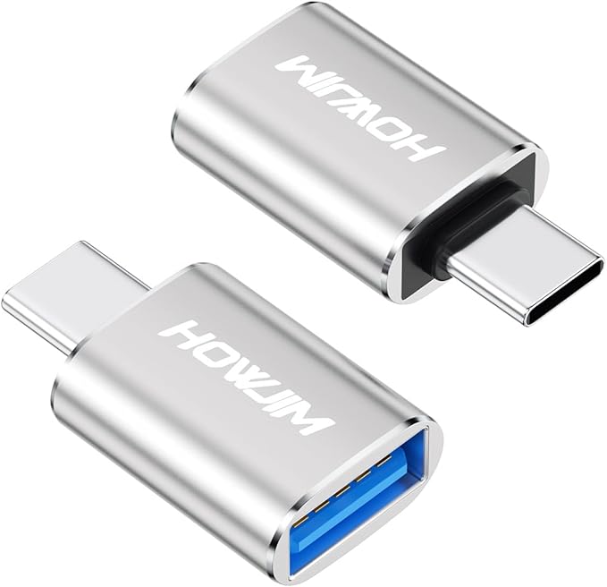 USB C to USB Adapter 2 Pack,USB 3.2 Female to Type-C Male OTG Adapter,100W Fast Charging 10Gbps Transfer,Aluminum Alloy Housing for M-acBook Pro/Air,Phone 15/16/17,Pad,G-alaxy,S-urface Silver