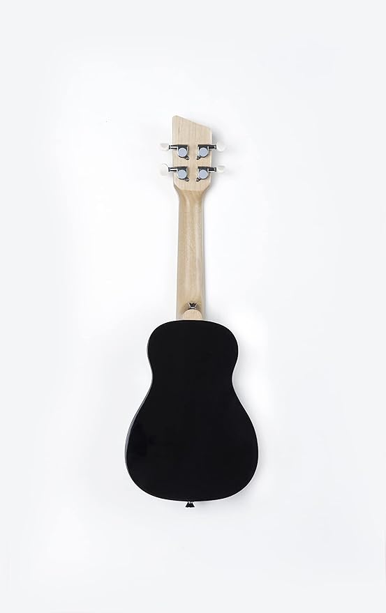 Loog Wood Soprano Ukulele for Kids & Beginners, App & Lessons, All Ages (Black)