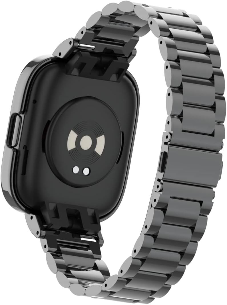 HOPMC Stainless Metal Frame and Steel Mesh Buckle, Classic Replacement Band for Redmi Watch 3 Strap
